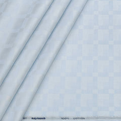 Shirt Fabric Raymond 100% Giza Cotton Premium Jacquard Colour Light Blue