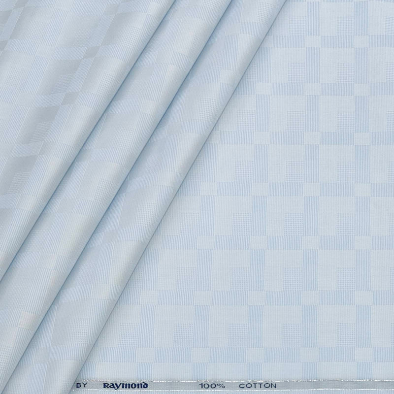 Shirt Fabric Raymond 100% Giza Cotton Premium Jacquard Colour Light Blue
