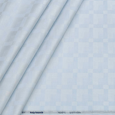 Shirt Fabric Raymond 100% Giza Cotton Premium Jacquard Colour Light Blue