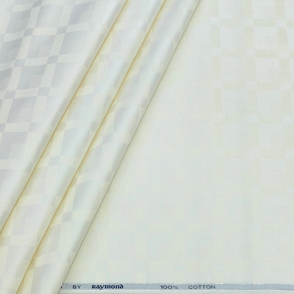 Shirt Fabric Raymond 100% Giza Cotton Premium Jacquard Colour Ash Cream