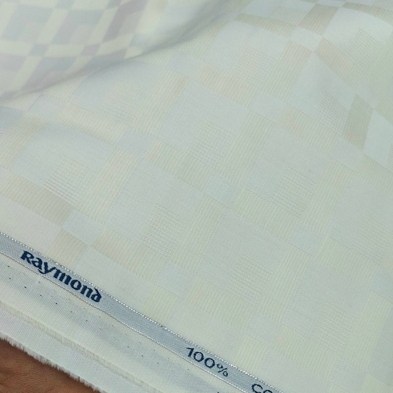 Shirt Fabric Raymond 100% Giza Cotton Premium Jacquard Colour Ash Cream