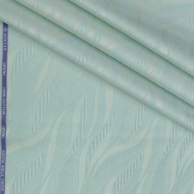 Shirt Fabric Soktas Finest 80s Giza Cotton Jacquard Colour Sea Green