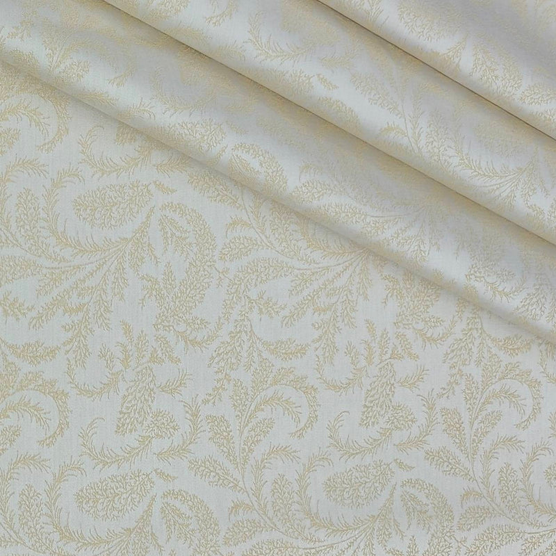 Shirt Fabric Soktas Finest 80s Giza Cotton Jacquard Colour Parchment Beige