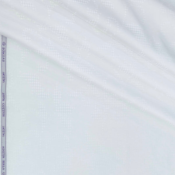 Shirt Fabric Soktas Finest 80s Giza Cotton Jacquard Colour White