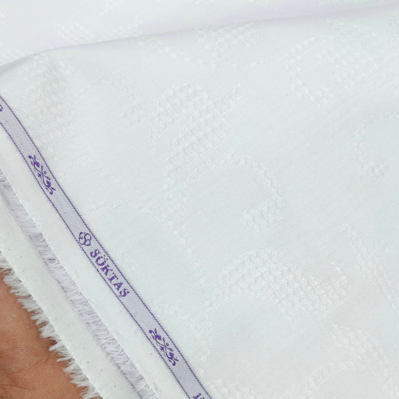 Shirt Fabric Soktas Finest 80s Giza Cotton Jacquard Colour White