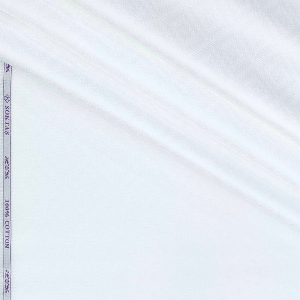 Shirt Fabric Soktas Finest 80s Giza Cotton Jacquard Colour White