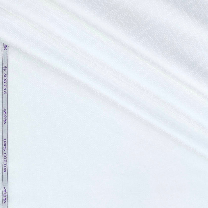 Shirt Fabric Soktas Finest 80s Giza Cotton Jacquard Colour White