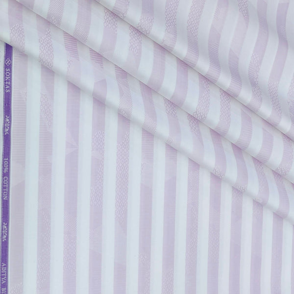 Shirt Fabric Soktas Finest 80s Giza Cotton Jacquard Colour Lavender