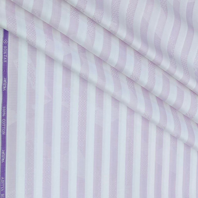 Shirt Fabric Soktas Finest 80s Giza Cotton Jacquard Colour Lavender
