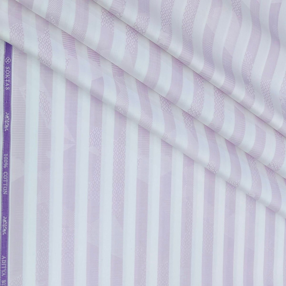 Shirt Fabric Soktas Finest 80s Giza Cotton Jacquard Colour Lavender