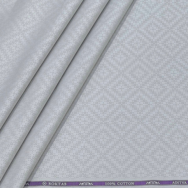 Shirt Fabric Soktas Finest 80s Giza Cotton Jacquard Colour Grey