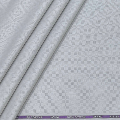 Shirt Fabric Soktas Finest 80s Giza Cotton Jacquard Colour Grey