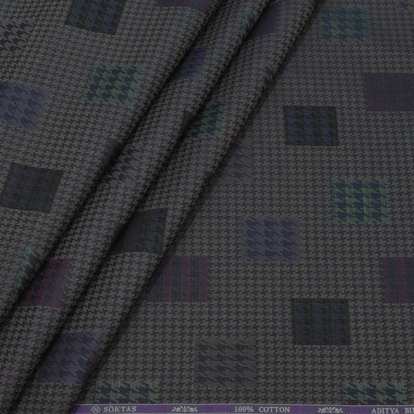 Shirt Fabric Soktas Finest 80s Giza Cotton Jacquard Colour Mocha Brown