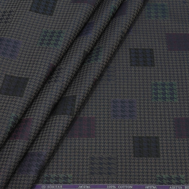 Shirt Fabric Soktas Finest 80s Giza Cotton Jacquard Colour Mocha Brown