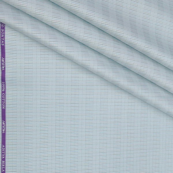 Shirt Fabric Soktas Finest 80s Giza Cotton Jacquard Colour Greyish Blue