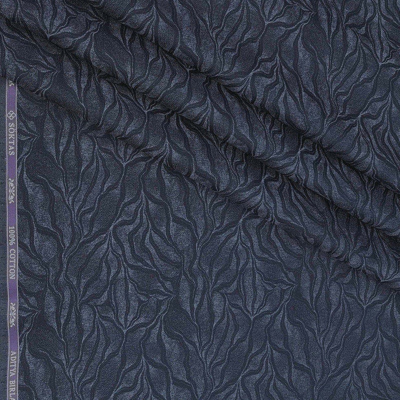 Shirt Fabric Soktas Finest 80s Giza Cotton Jacquard Colour Bluish Grey