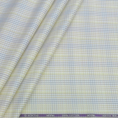 Shirt Fabric Soktas Finest 80s Giza Cotton Zigzag Colour Butter Yellow