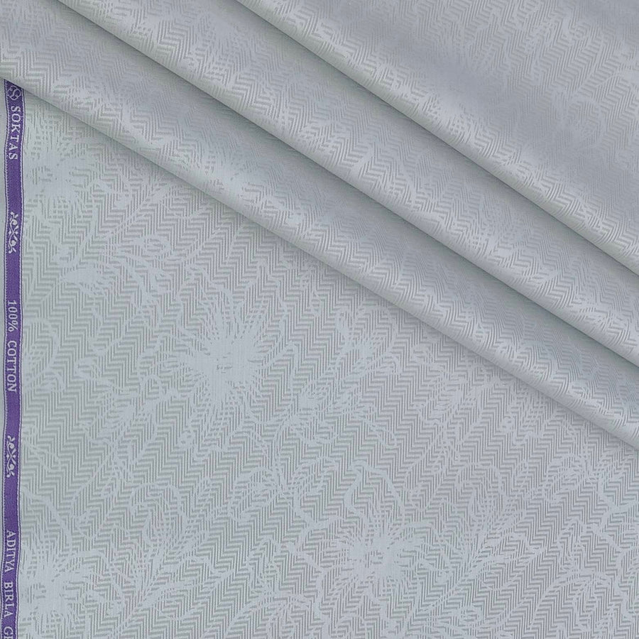 Shirt Fabric Soktas Finest 80s Giza Cotton Jacquard Colour Star Grey