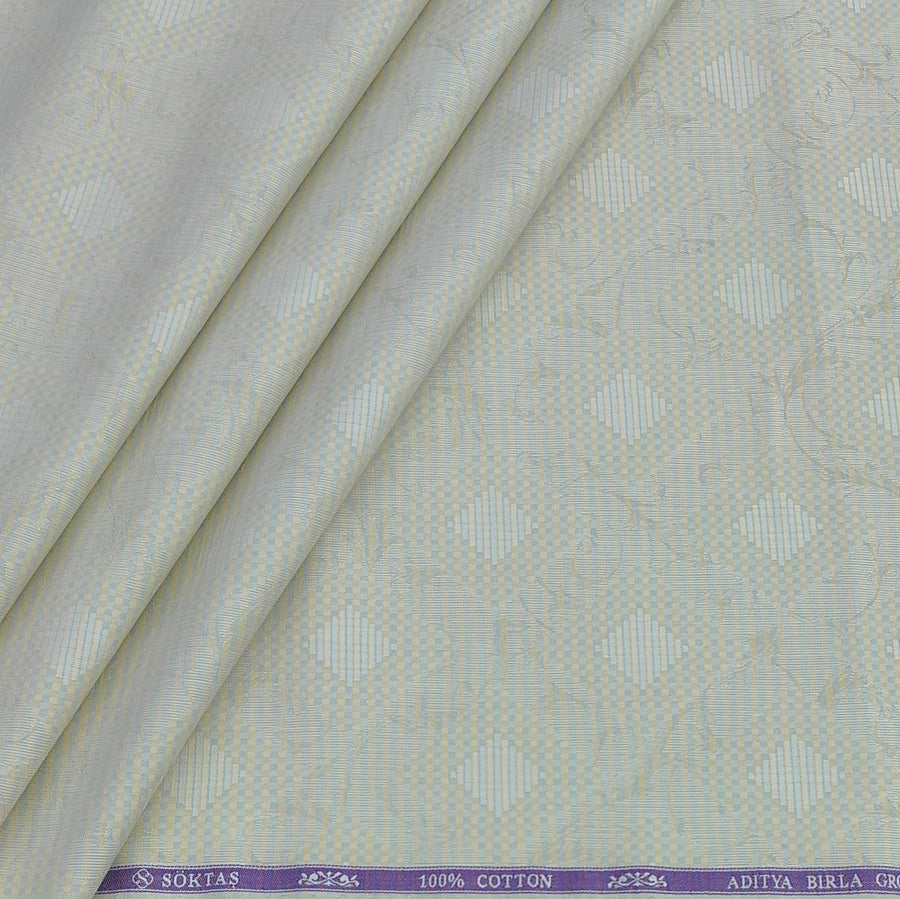 Shirt Fabric Soktas Finest 80s Giza Cotton Jacquard Colour Ash Brown