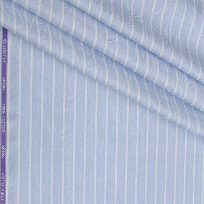 Shirt Fabric Soktas Finest 80s Giza Cotton Jacquard Colour Light Blue