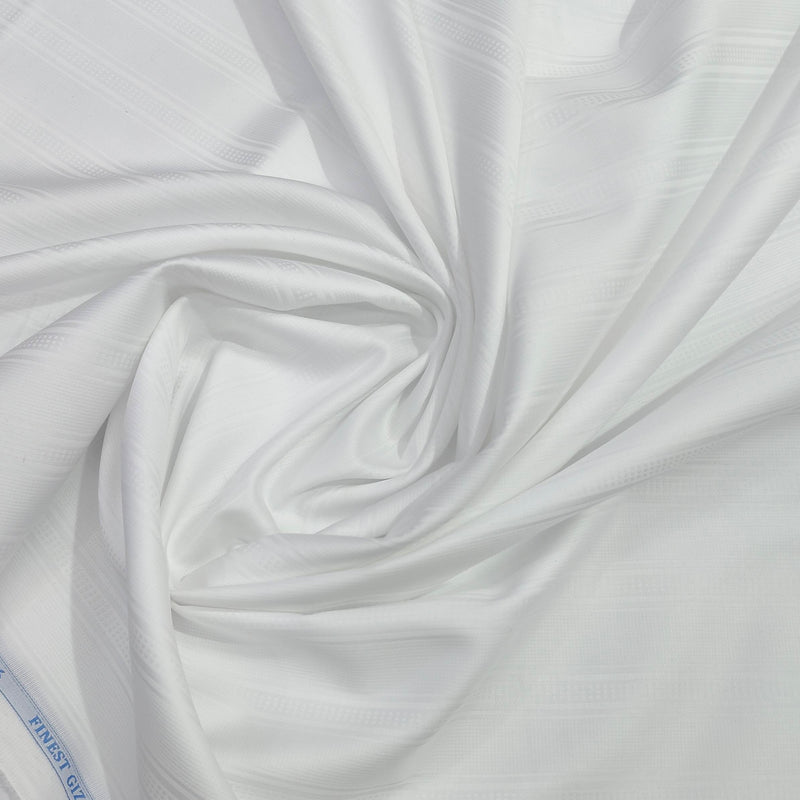 Shirt Fabric Soktas Finest 80s Giza Cotton Jacquard Colour White