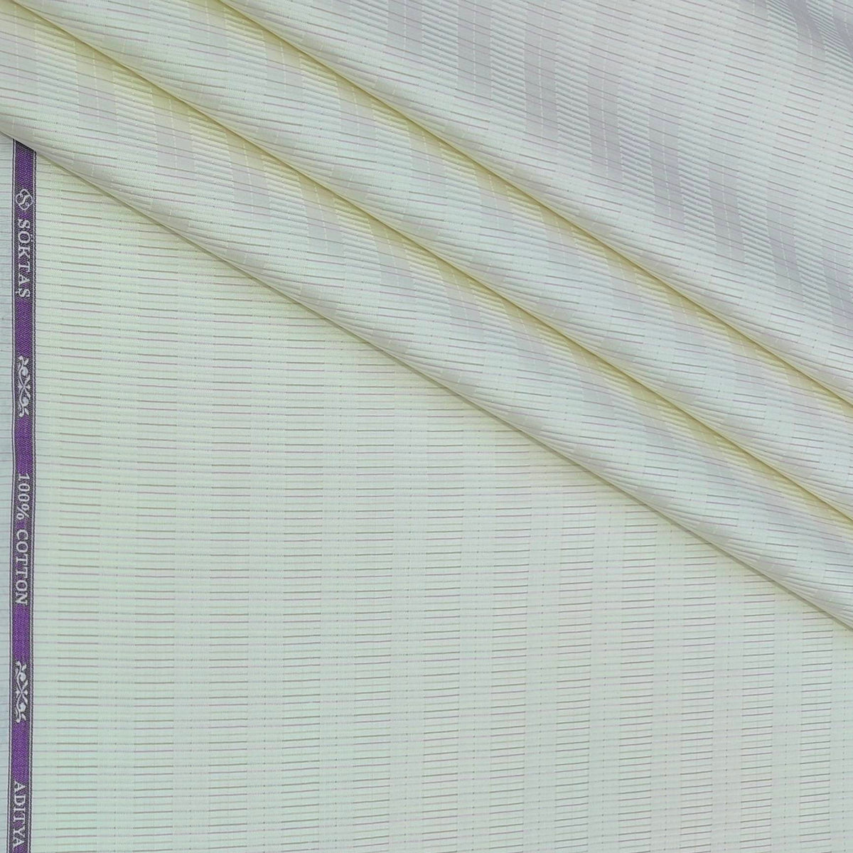 Shirt Fabric Soktas Finest 80s Giza Cotton Jacquard Colour Ash Cream