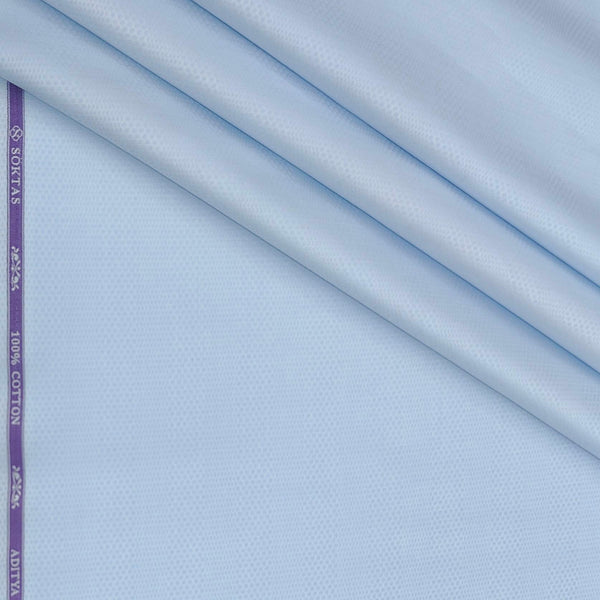 Shirt Fabric Soktas Finest 80s Giza Cotton Jacquard Colour Blue