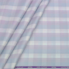 Shirt Fabric Soktas Finest 80s Giza Cotton Check With Jacquard Colour Lavender