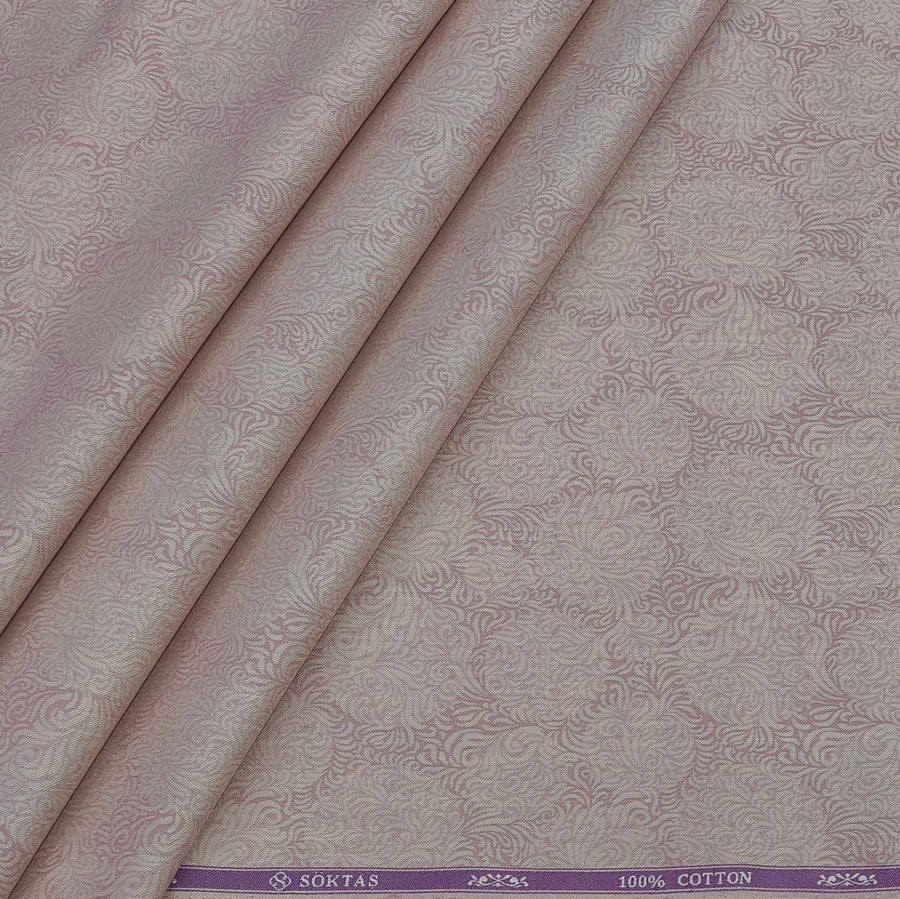 Shirt Fabric Soktas Finest 80s Giza Cotton Jacquard Colour Light Taupe