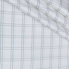 Shirt Fabric Soktas Finest Giza Cotton Broad Check Colour Grey N White