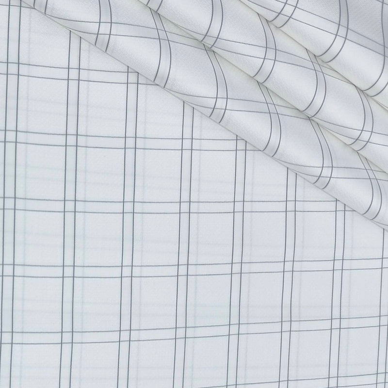 Shirt Fabric Soktas Finest Giza Cotton Broad Check Colour Grey N White