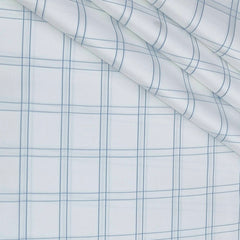 Shirt Fabric Soktas Finest Giza Cotton Broad Check Colour Blue N White