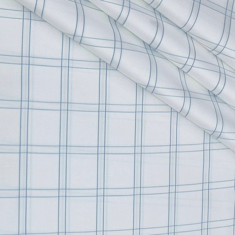 Shirt Fabric Soktas Finest Giza Cotton Broad Check Colour Blue N White