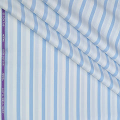 Shirt Fabric Soktas Finest 80s Giza Cotton Broad Patta Colour Blue N White