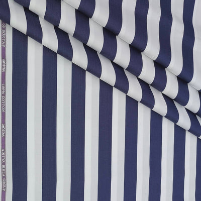 Shirt Fabric Soktas Finest 80s Giza Cotton Broad Patta Colour Blue N White