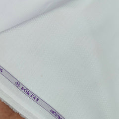 Shirt Fabric Soktas Finest 80s Giza Cotton Check With Dobby Colour White