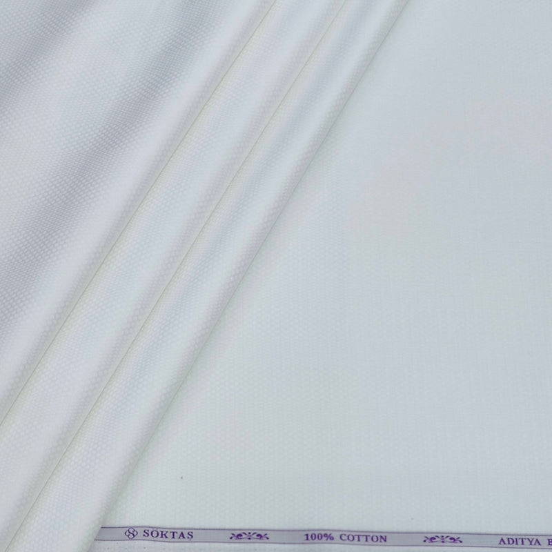 Shirt Fabric Soktas Finest 80s Giza Cotton Check With Dobby Colour White