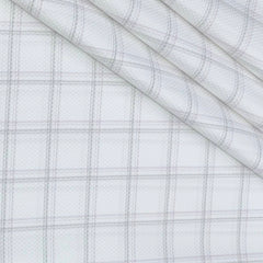 Shirt Fabric Soktas Finest 80s Giza Cotton Check With Jacquard Colour Lavendar,Grey N White