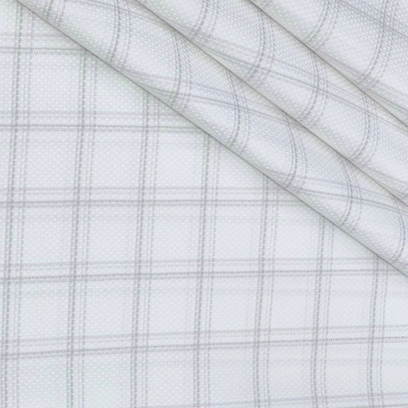 Shirt Fabric Soktas Finest 80s Giza Cotton Check With Jacquard Colour Lavendar,Grey N White