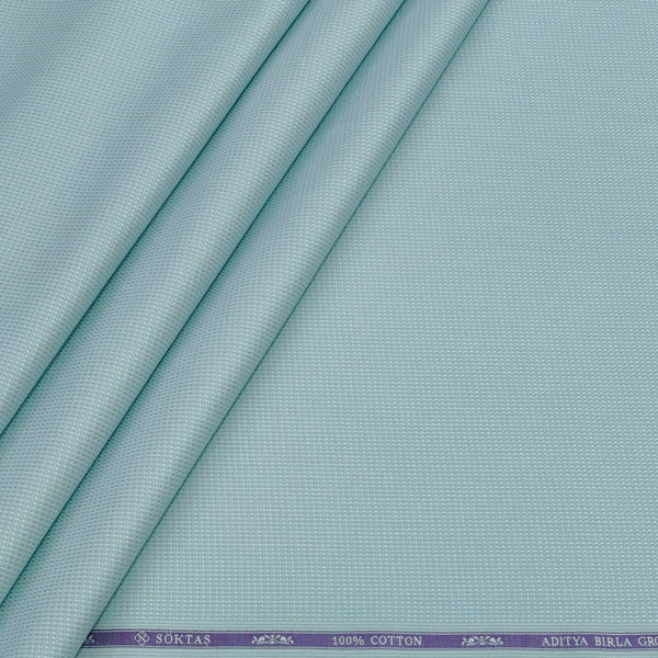 Shirt Fabric Soktas Finest 80s Giza Cotton Dobby Colour Mint Green
