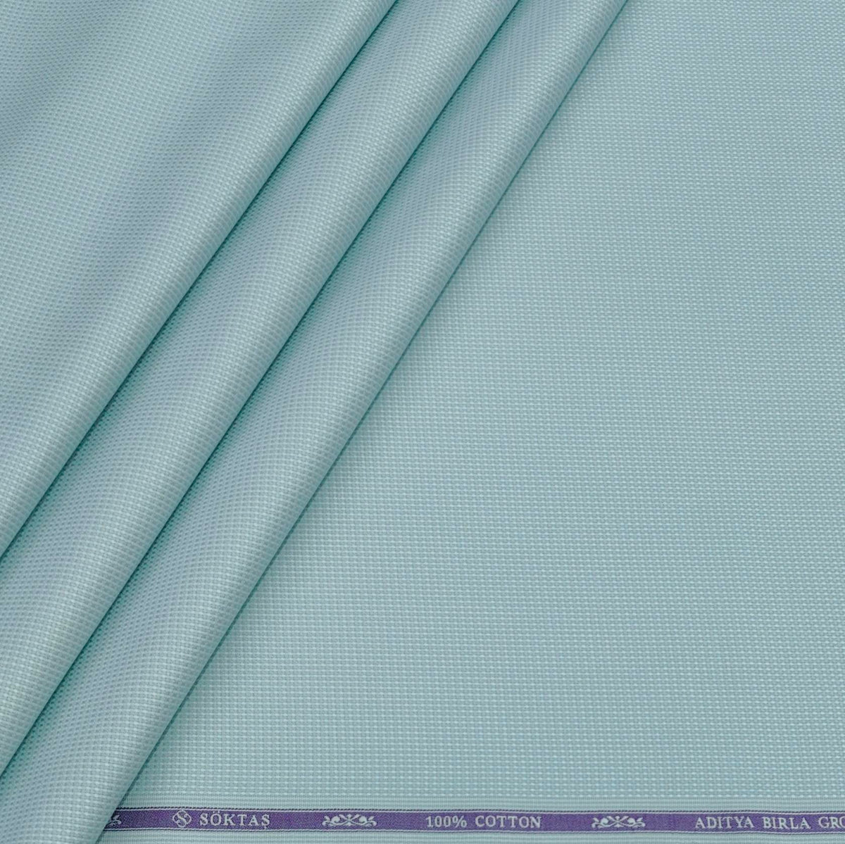 Shirt Fabric Soktas Finest 80s Giza Cotton Dobby Colour Mint Green