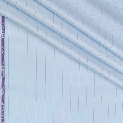 Shirt Fabric Soktas Finest 80s Giza Cotton Broad Lining Colour Light Blue