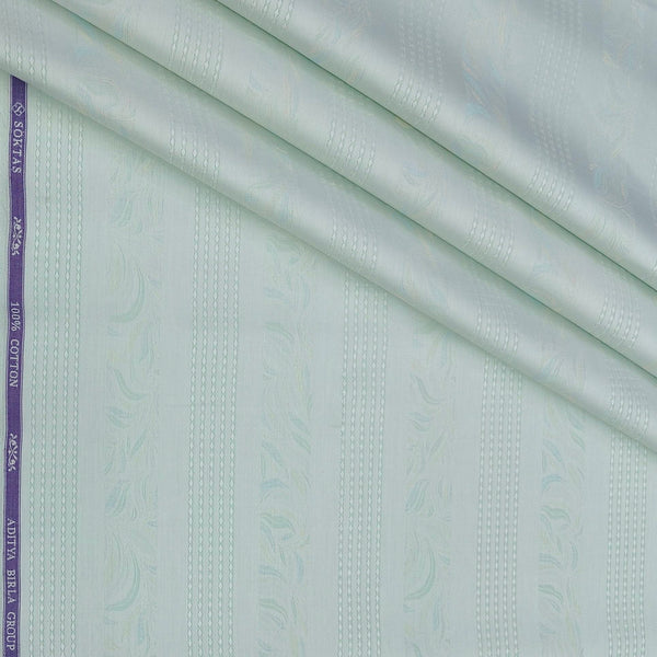 Shirt Fabric Soktas Finest 80s Giza Cotton Jacquard Colour Pistachio Green