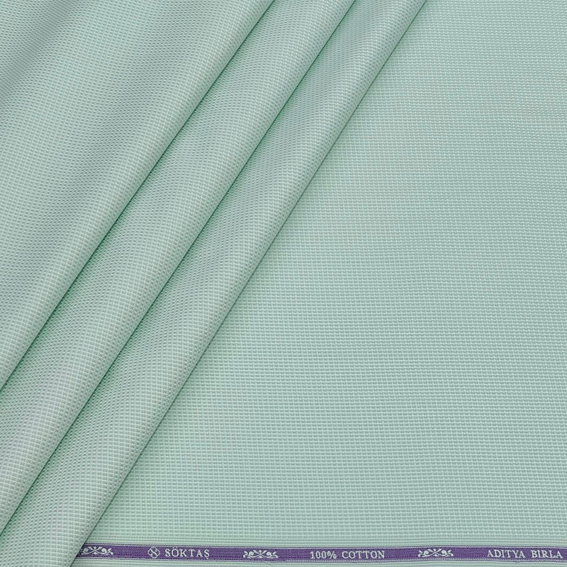 Shirt Fabric Soktas Finest 80s Giza Cotton Jacquard Colour Laurel Green