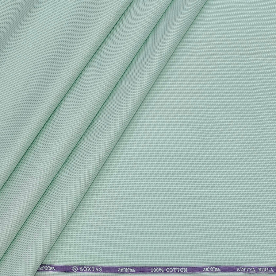 Shirt Fabric Soktas Finest 80s Giza Cotton Jacquard Colour Laurel Green