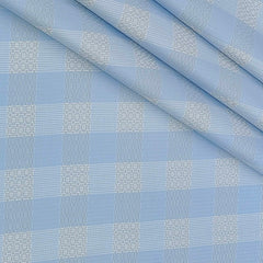 Shirt Fabric Soktas Finest 80s Giza Cotton Check With Jacquard Colour Blue