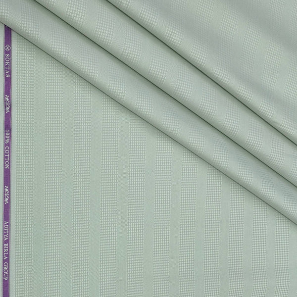 Shirt Fabric Soktas Finest 80s Giza Cotton Patta Lining With Jacquard Color Dull Green