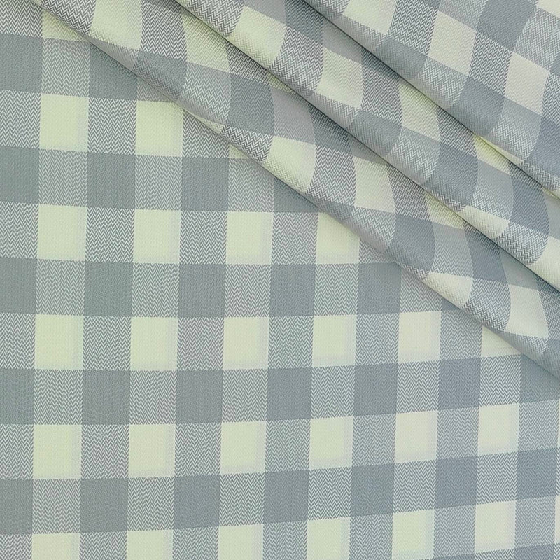 Shirt Fabric Soktas Finest 80s Giza Cotton Check With Jacquard Colour Grey N Cream