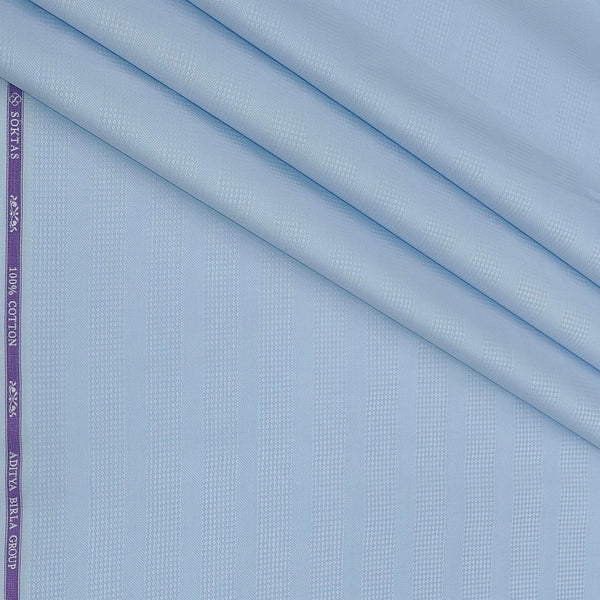 Shirt Fabric Soktas Finest 80s Giza Cotton Patta Lining With Jacquard Color Blue
