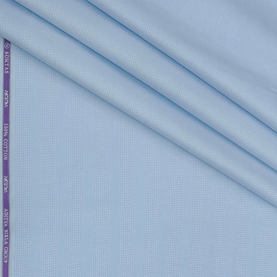 Shirt Fabric Soktas Finest 80s Giza Cotton Patta Lining With Jacquard Color Blue